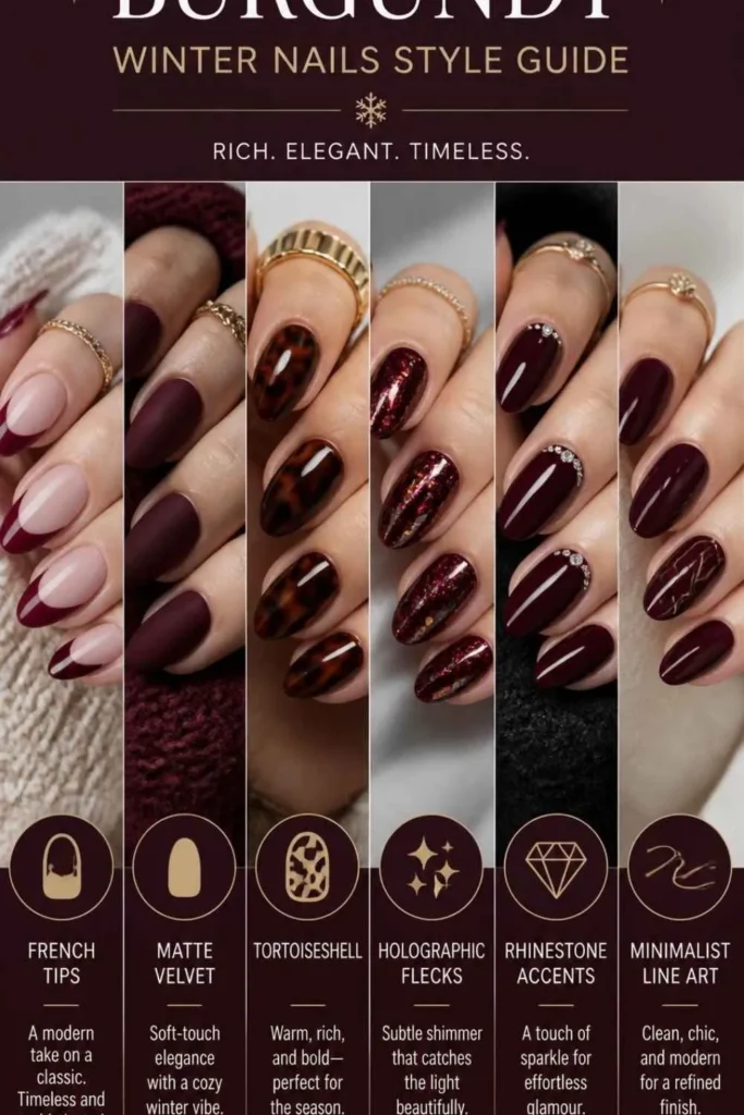 Burgundy Winter Nails