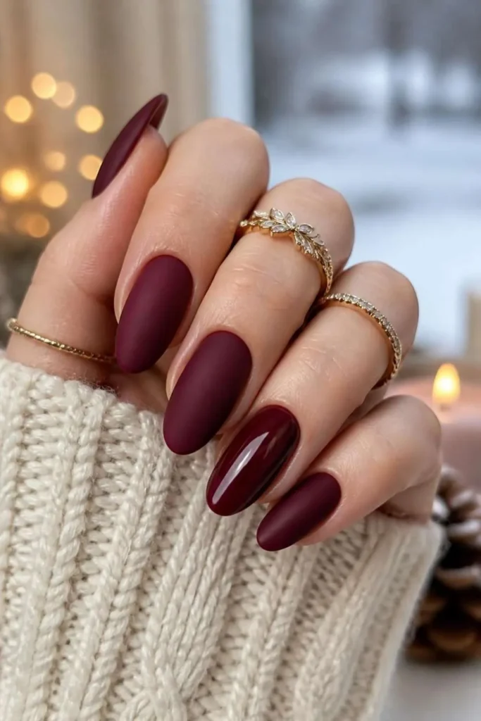 Burgundy Winter Nails