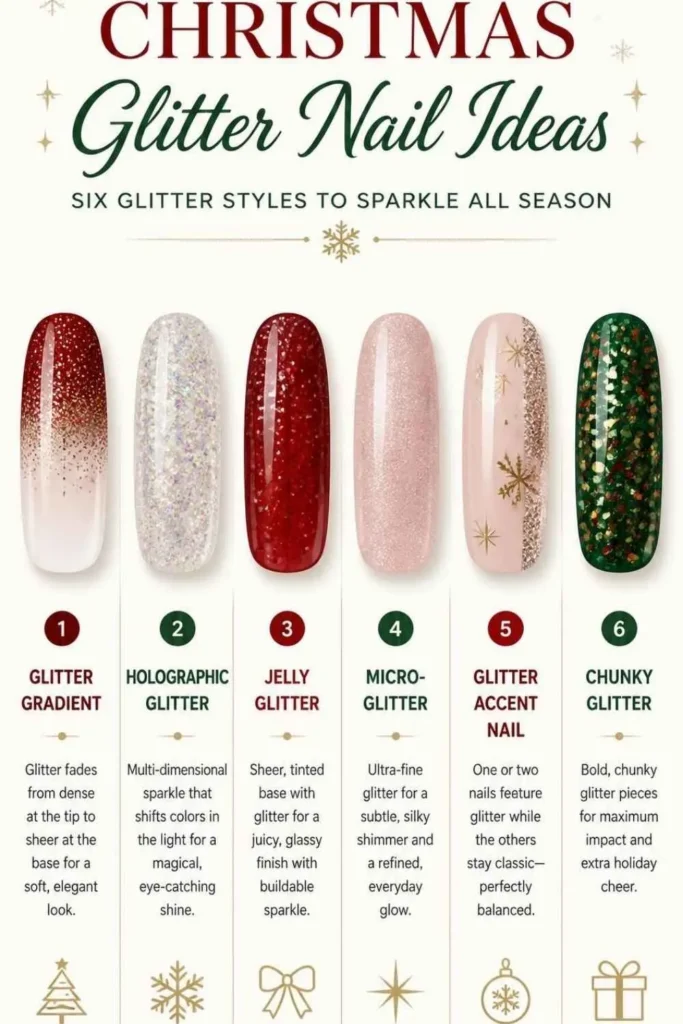 Christmas Glitter Nail Ideas