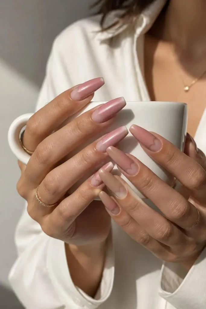 Long Pink Nails Aesthetic