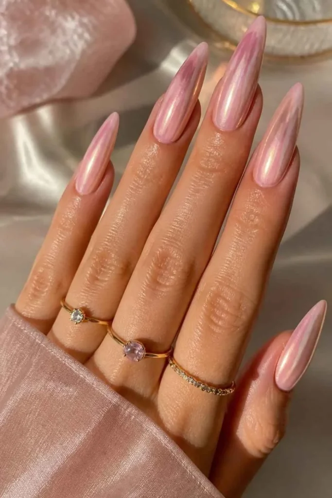 Long Pink Nails Aesthetic