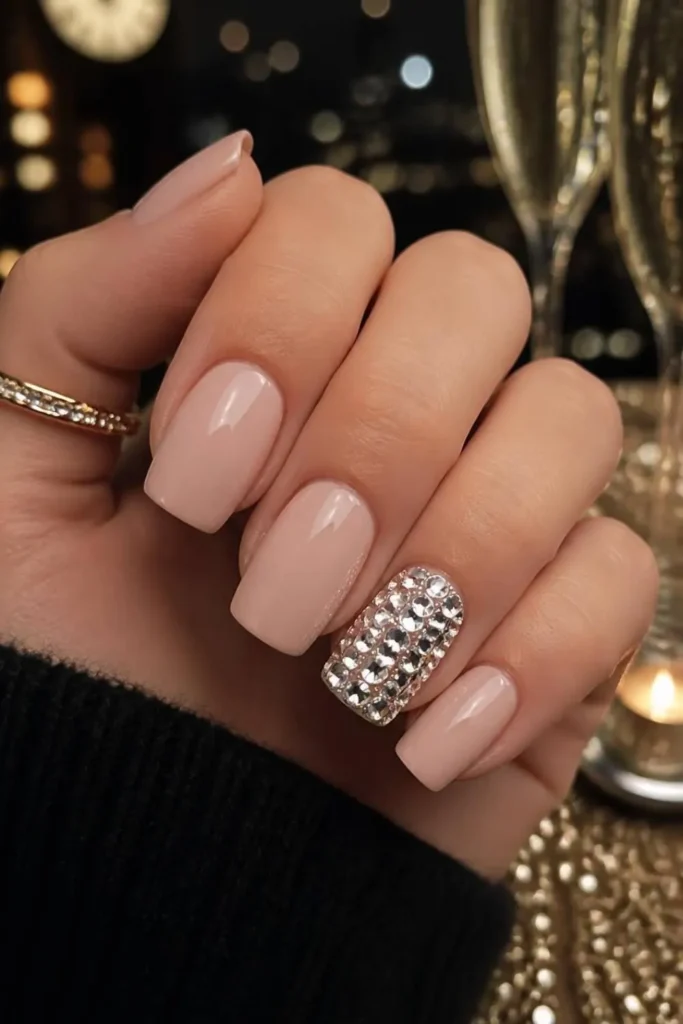New Year Nail Designs With Glitter & Bling