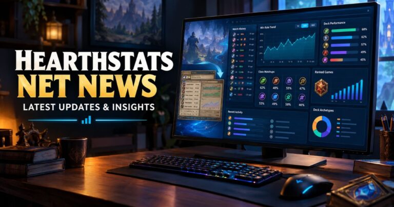 Hearthstats Net News showing Hearthstone analytics, match tracking, deck statistics, and latest updates