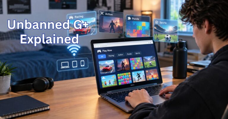 Unbanned G+ explained through a realistic Chromebook setup showing modern unblocked browser gaming